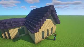 Minecraft Building a Medium-Sized House