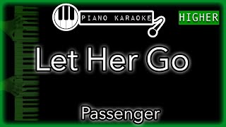 Let Her Go (HIGHER +3) - Passenger - Piano Karaoke Instrumental chords