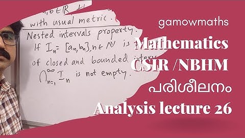 Lecture 26, Analysis. Mathematics NET/NBHM coaching in Malayalam