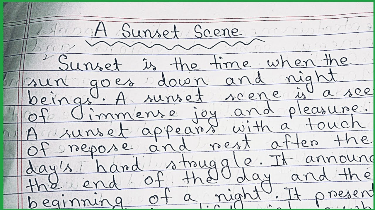 descriptive essay a sunset scene