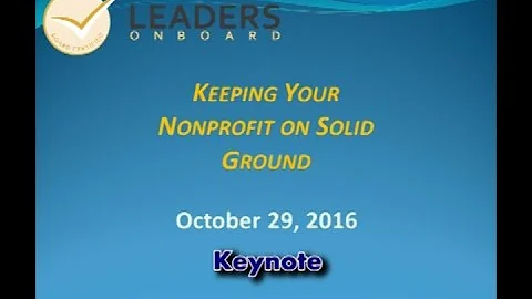 Keeping Your Nonprofit on Solid Ground (Keynote)