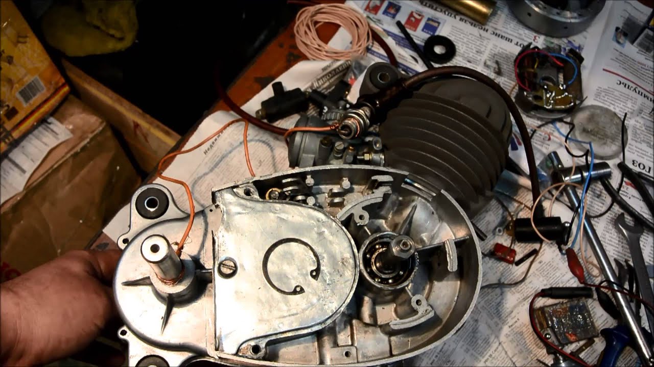 Ява Стадион 2 Устранение люфта коленвала при выжиме сцепления - YouTube