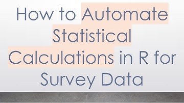 How to Automate Statistical Calculations in R for Survey Data