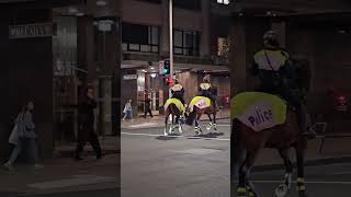 Police Horse Unexpectedly Kicks Deliveryman on Electric Bicycle