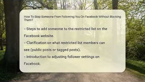 How To Stop Someone From Following You On Facebook Without Blocking Them? - Everyday-Networking