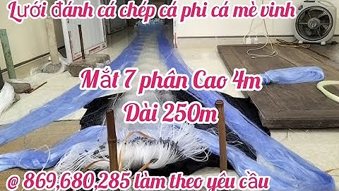 lưới đánh cá 3 màn 7 phân cao 4m dài 250m lưới đánh cá chép cá mè vinh cá rô phi