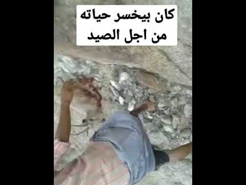 صيادين الوعول كاد ان يفقد حياته من اجل الوعل الي صاده