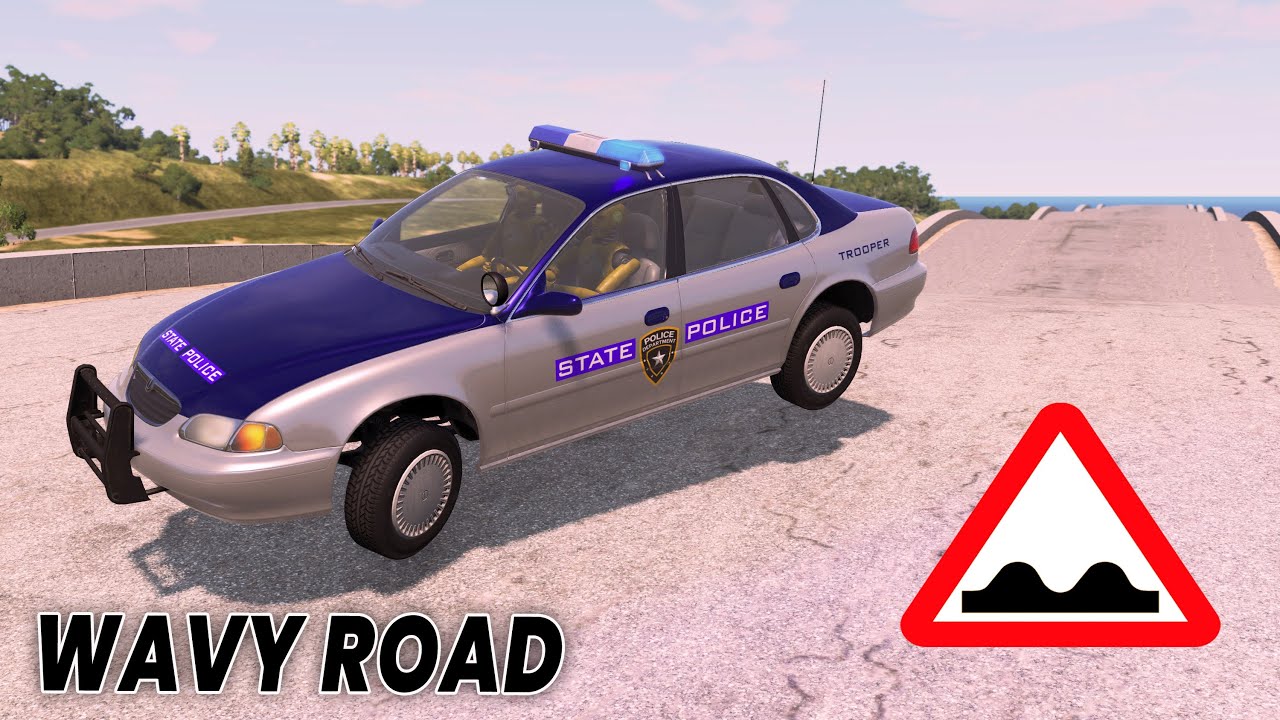 BeamNG Drive - Cars vs Wavy Roads (From Small To Big Waves)
