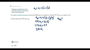 Finding a specified term of an arithmetic sequence given two terms of the sequence