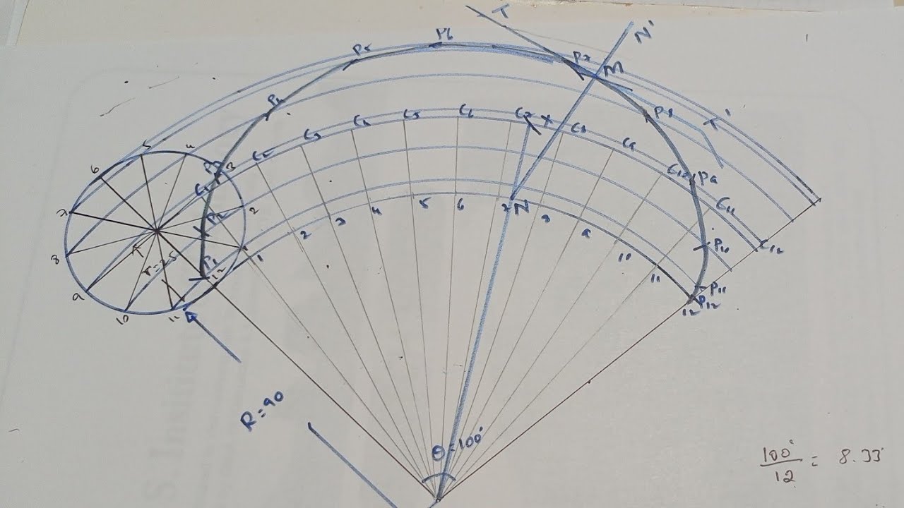 Epicycloid construction.. Engineering Drawing... - YouTube