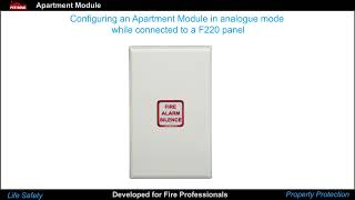 Apartment Module in Analogue Mode - F220 Fire Panel