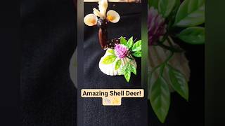 Creative Deer Craft with Sea Shells 🐚🎨 | Lakmali Living Art #Shorts #LakmaliLivingArt ​#ShellArt