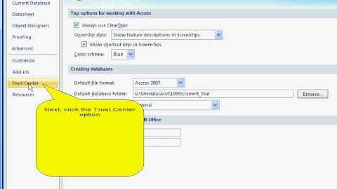 Adding a Trusted Location to Access.avi
