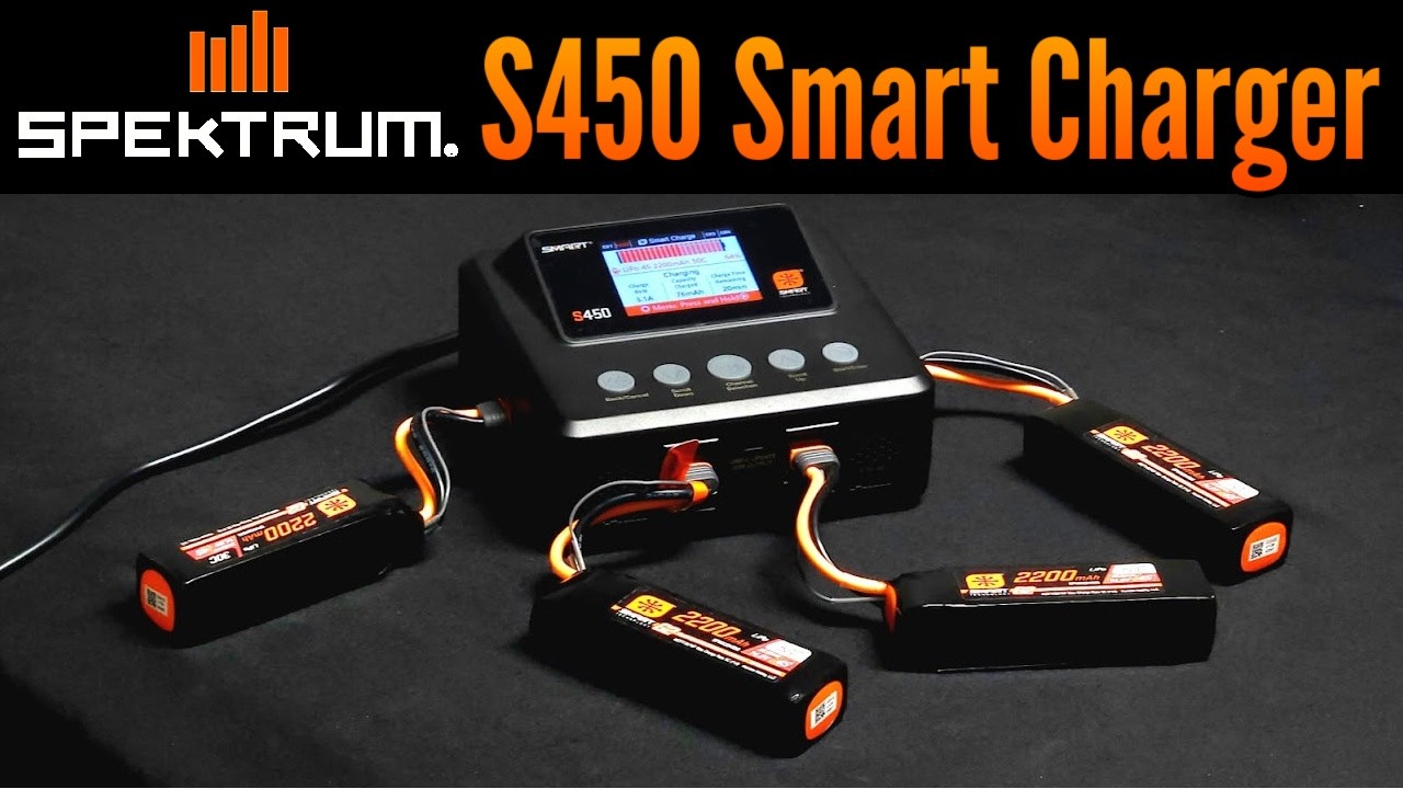 Обзор интеллектуального зарядного устройства Spektrum S450 G2 AC/DC (4x50 Вт) - модель AV8R