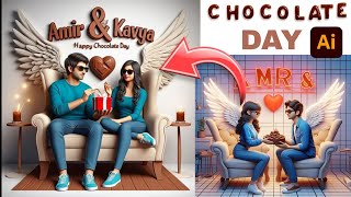 🔥3D Ai Couple Chocolate Day 🍫 Special Photo Editing Tutorial New ai chocolate Day Photo Editing screenshot 3