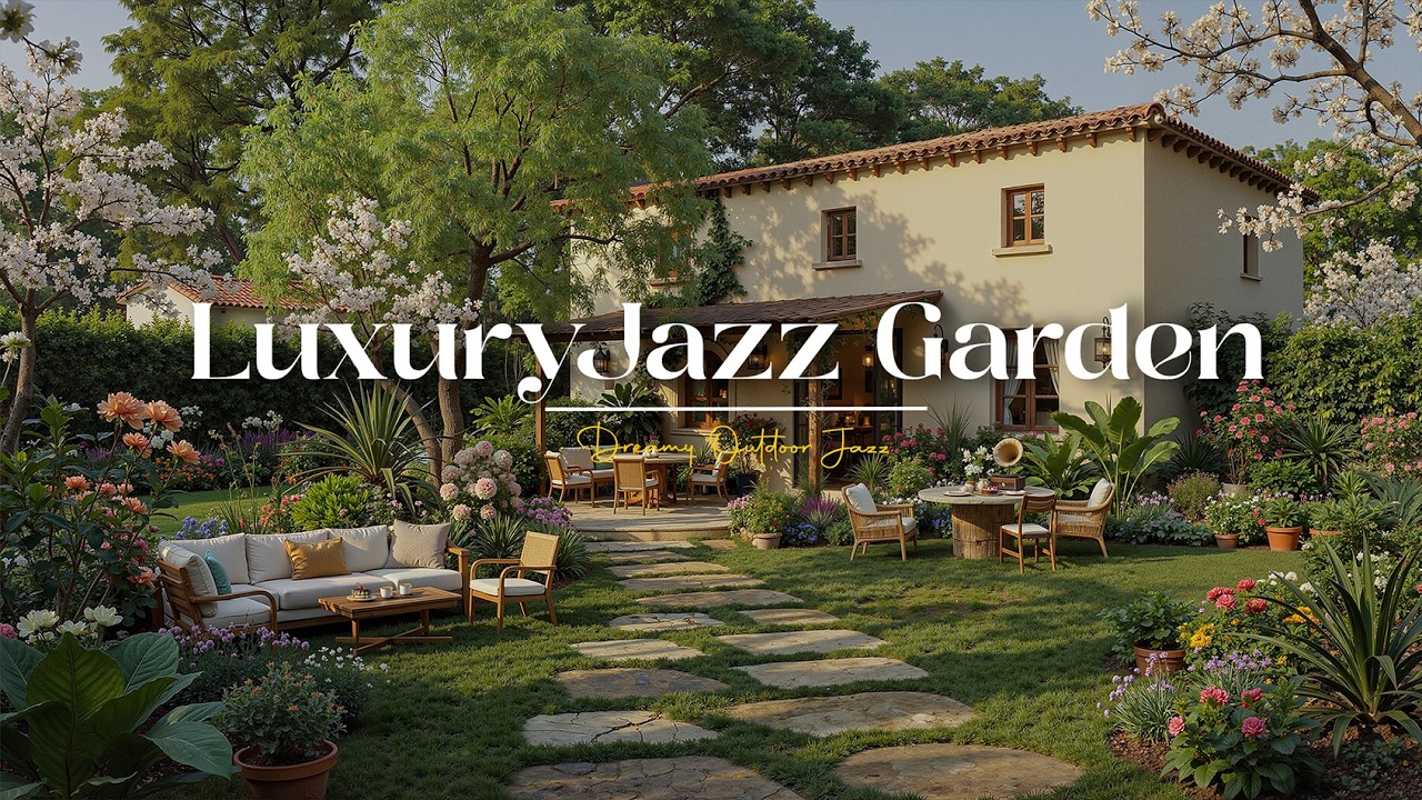Роскошный средиземноморский садовый уголок с джазовой атмосферой 🌿