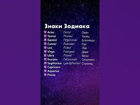 ЗНАКИ ЗОДИАКА на английском / Zodiac signs - YouTube
