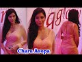 Charu Asopa Looking Beautiful in Saree on the Red Carpet of Golden Glory Awards