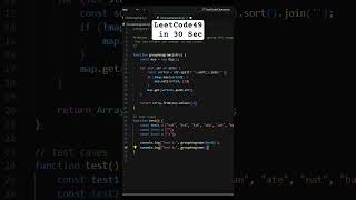 How to Solve Group Anagrams in JavaScript | LeetCode 49 Explained in 30 Sec! #viral  #education