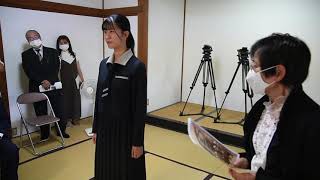 満州の女学生が袖を通した８０年前の制服復元、武雄市の如蘭塾（２０２１年９月２３日）