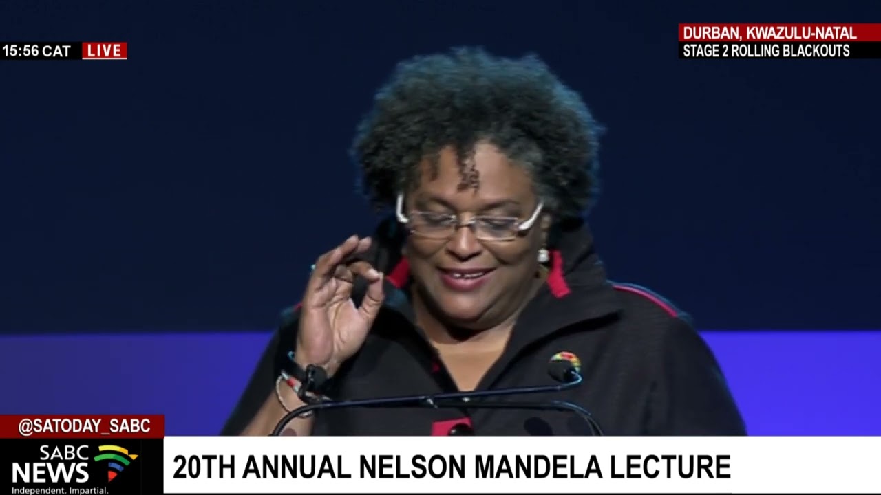 Prime Minister Mia Mottley delivers the 20th Annual Nelson Mandela Lecture