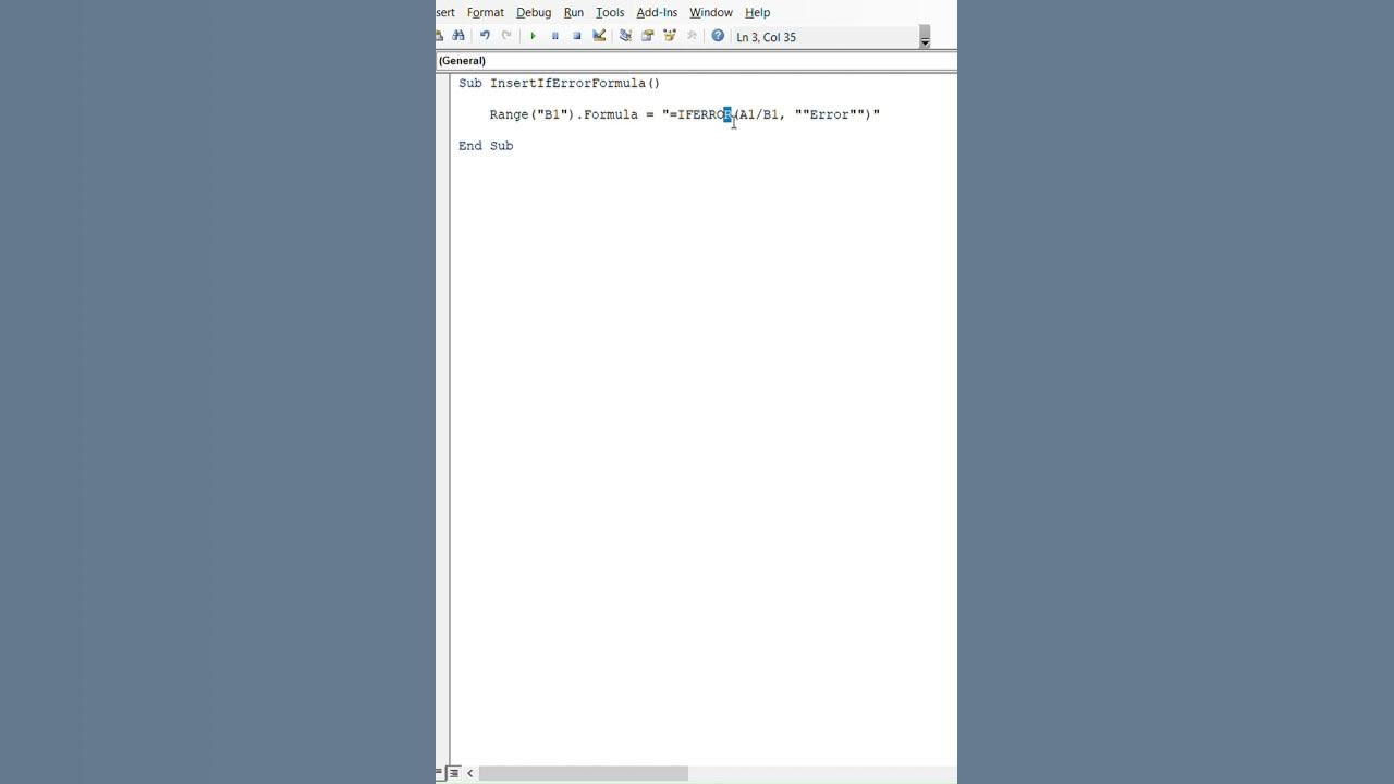 How to insert an iferror formula using vba shorts youtube