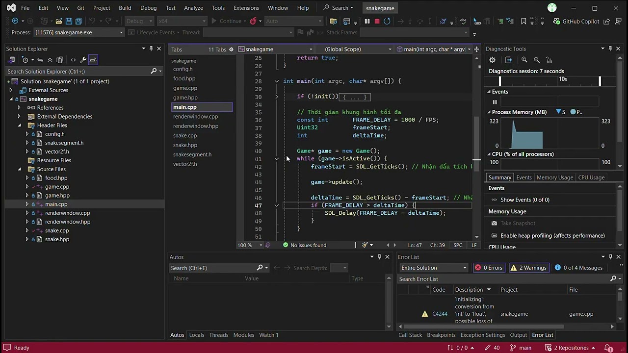 Game snake trun  (bài tập lớn ltnc)