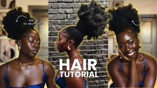 Easy Natural hair style tutorial | pineapple ponytail | Brunch with the girls|