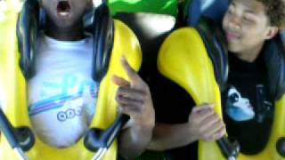 crazy kid freaking out on rollercoaster