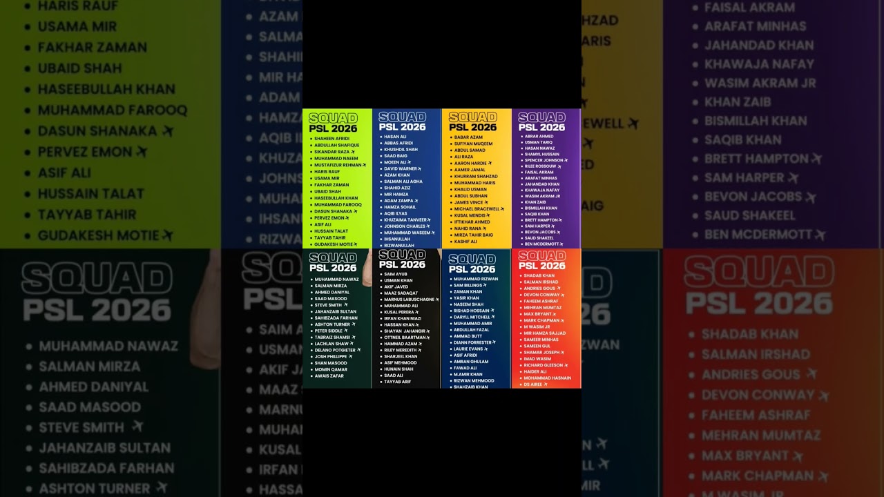 PSL11 All Teams full Squad 