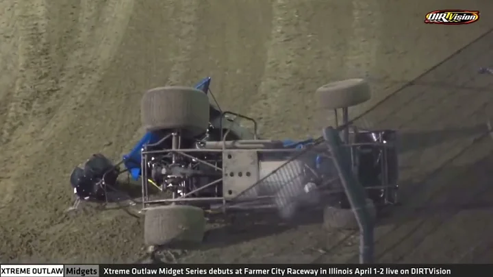 Kasey Kahne crash with the World of Outlaws Sprint...