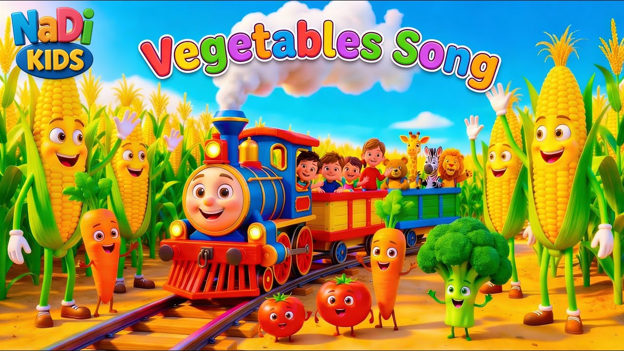 Vegetable Song for Kids 🥕🎵 | Learn Vegetables Names | Nursery Rhymes | Nadi Kids | Vegetable express
