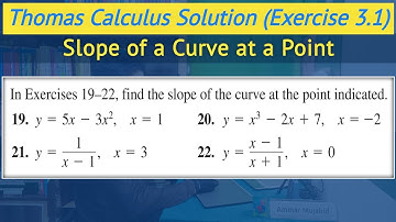 Thomas calculus exercise 3.1 Q19 to Q22 | Slope of a curve at a point urdu hindi || Lec 5