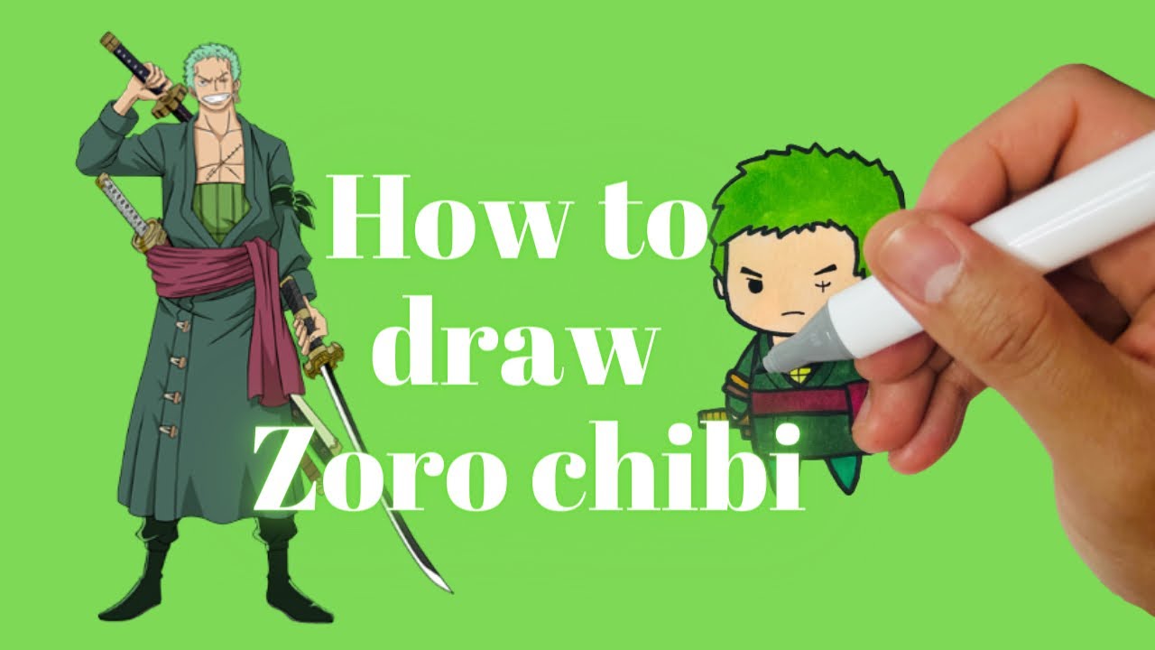 How to Draw (Zoro) the Fastest and Easiest Way! | One Piece Zoro Chibi ...