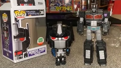 Transformers funko pop 36 nemesis prime unboxing review and G1 complete collection comparison vinyl