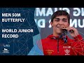 World junior record  men 50m butterfly  full race  fina world junior swimming championships