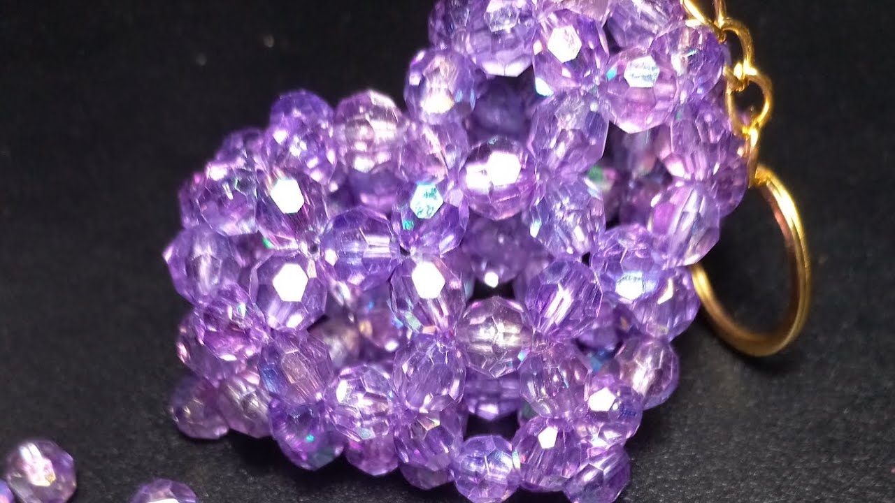 МК брелок "Объёмное Сердце" из бусин