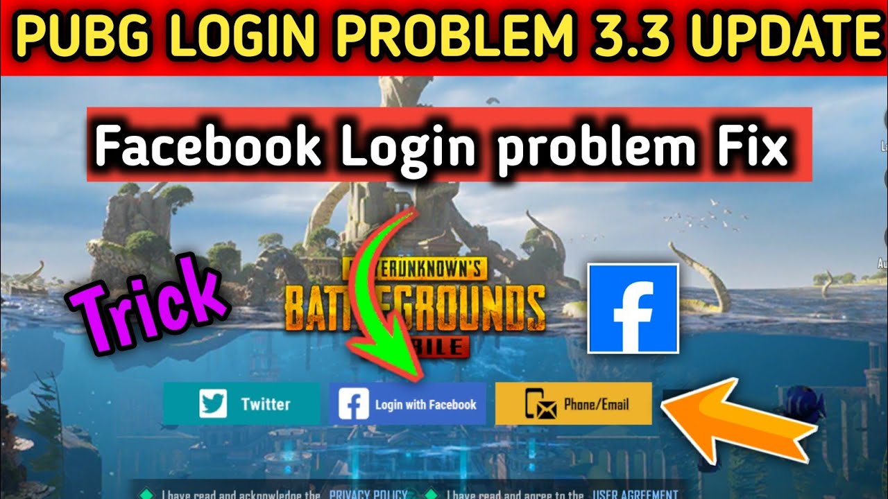 3.3 update PUBG mobile login problem l PUBG Facebook Login problem fix ...