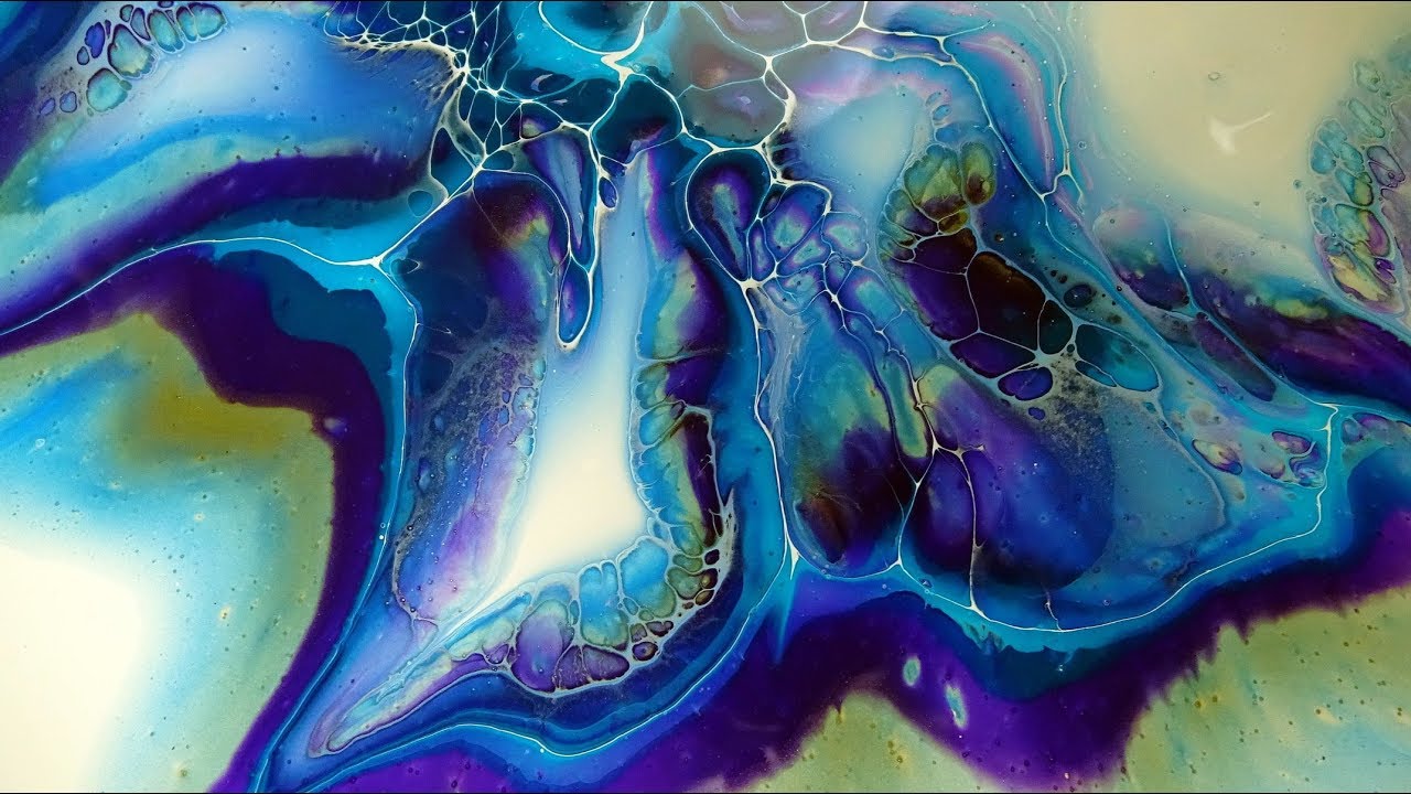(214) Bloom technique with my pouring medium Acrylic pouring _ Fluid