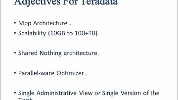 Teradata Adjectives