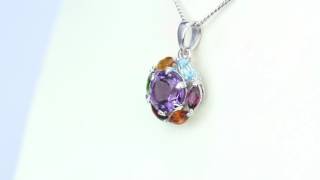 ~2.88ct multi colour sterling silver pendant รหัส 22228