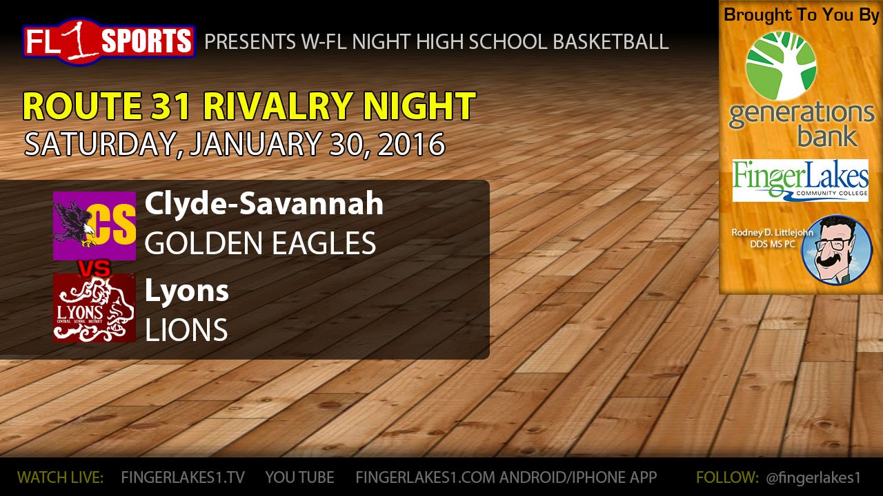 Lyons Lions vs. Clyde-Savannah Golden Eagles .::. Wayne County Basketball on FL1 Sports 1/30/16