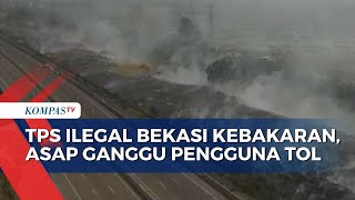 Bahaya, Asap Kebakaran TPS Ilegal di Bekasi Ganggu Pengguna Jalan Tol Cibitung-Cilingcing