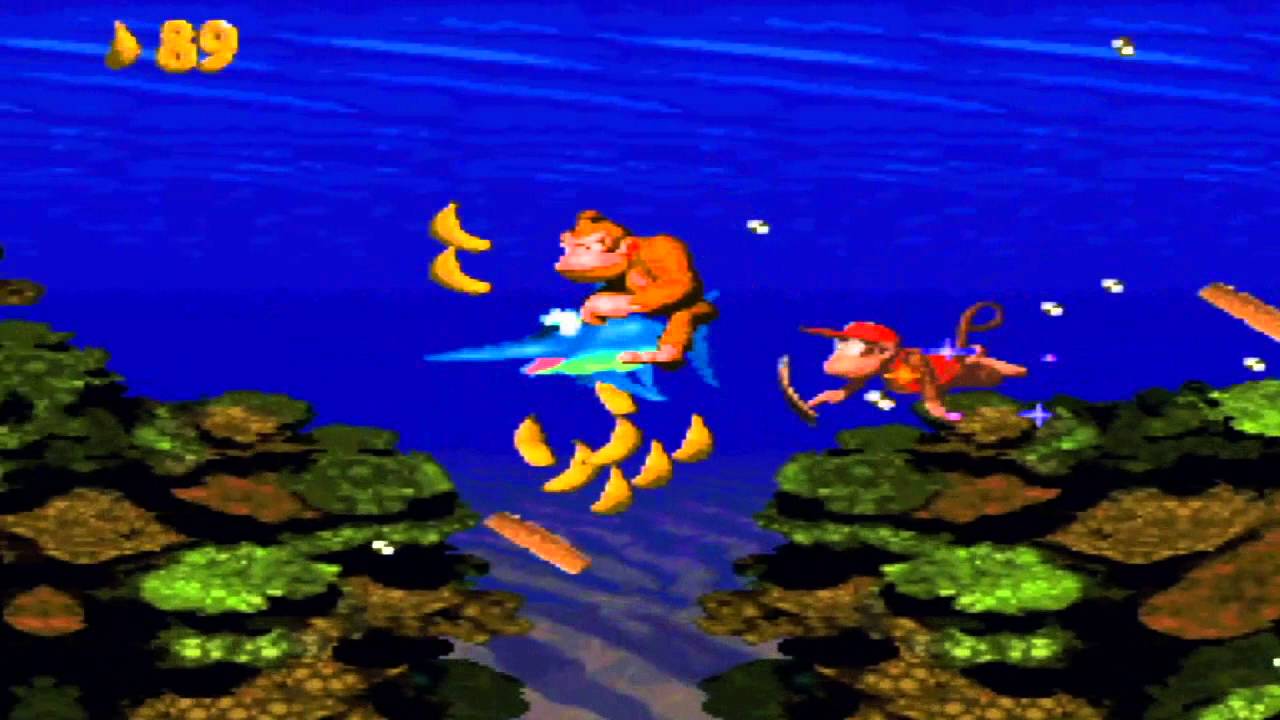 Donkey Kong Country First water level (Coral Capers) YouTube