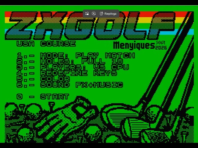 ZXGolf - Lets play some Golf in this new ZX Spectrum 128k game by Menyiques