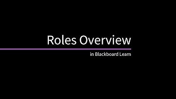 Roles Overview in Blackboard Learn