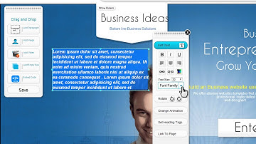 TrendyTools HTML5 site builder Font Size Color Text 03