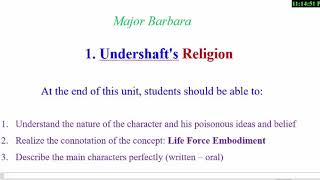 Modern Drama: Major Barbara - CHARACTERS