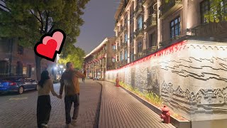 Walking through one of the romantic street in Shanghai 4K HDR 60fps