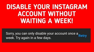 How To Disable Instagram Account Without Waiting A week |In 2minutes |TECHNOLOGY POINT